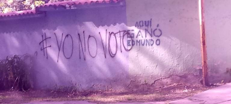 "Yo no voto": así amanecieron las paredes de calles de Venezuela este domingo